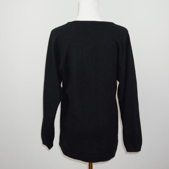 Rare Vtg Oleg Cassini Sequin Elephant Lambswool Angora Sweater Medium - Picture 4 of 5